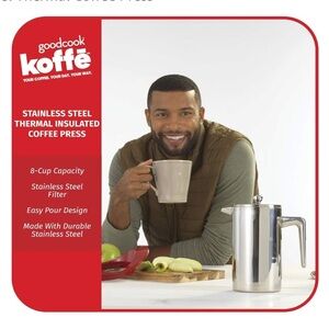END OF THE YEAR SALE!!!🎉🎉GOODCOOK KOFFE Stainless Steel Thermal Coffee Press NWT